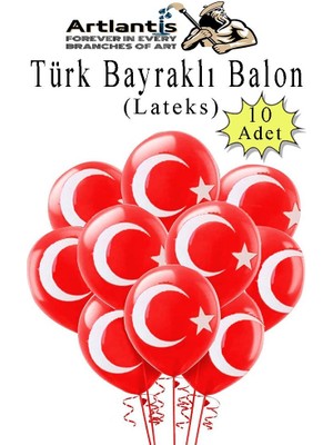 Artlantis Balon Renkli Lateks 10 Adet Renkli Balon 10'' Canlı Renkler Parti Doğum Günü Süsleme Malzemeleri Balon 26 cm