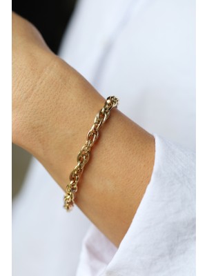 Yenigün Kuyumculuk 14 Ayar Altın Üç Renkli Hallow Bileklik