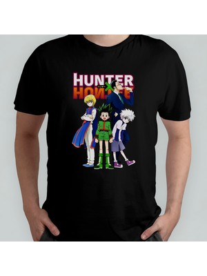 Pixxa Hunter x Hunter %100 Pamuklu Bisiklet Yaka T-Shirt Model 1
