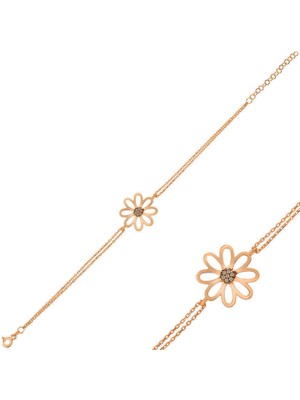 Gümüş Rose Çiçek Bileklik