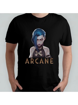 Pixxa Arcane Jinx %100 Pamuklu Bisiklet Yaka T-Shirt Model 2