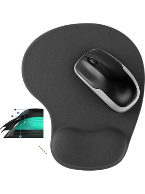 Boldy Silikon Jel Bilek Destekli Mouse Pad - Kaymaz Mouse Ped - Jel Mousepad - Silikon Fare Pedi Jel - Silikon Mousepad