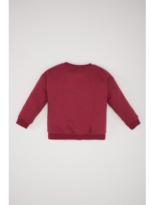 DeFacto Kız Bebek Bisiklet Yaka Baskılı Sweatshirt D0737A524AU