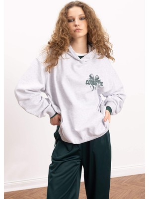 DeFacto Coool Oversize Geniş Kalıp Kapüşonlu Baskılı Kalın Sweatshirt E1530AX24WN