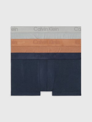 Calvin Klein Erkek Calvin Klein Imzalı Elastik Bantlı Lacivert-Açık Kahvrengi- Lacivert Boxer 000NB3651A-MGW