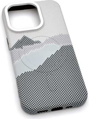 NOVKA Phone Accessories iPhone 15 Pro Max Uyumlu Dijital Desenli Magsafe Şarj Özellikli Silikon Kapak Kılıf