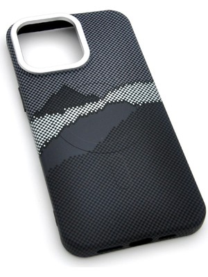 NOVKA Phone Accessories iPhone 16 Pro Max Uyumlu Dijital Desenli Magsafe Şarj Özellikli Silikon Kapak Kılıf