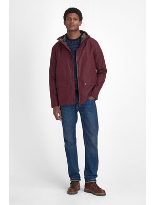 Barbour Hooded Domus Ceket RE91 Bordeaux