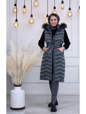 Womanıa Wavy Vest Yelek 18250 Gri