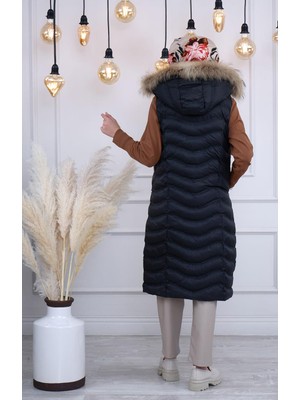 Womanıa Wavy Vest Yelek 18250 Siyah