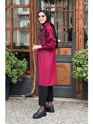 Misswhence Triko Tunik 36012 Bordo