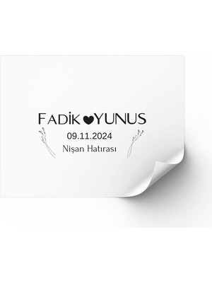 Butik Sosyetik Nişan, Kına, Düğün Hatırası Çikolata Etiketi 4x4 cm 54 Adet