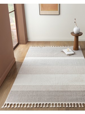 Madame Coco Andray Saçaklı Halı - Gri - 200x300 cm