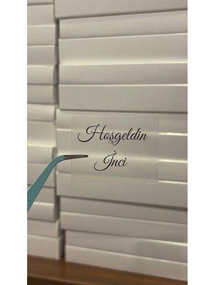 Butik Sosyetik Şeffaf Etiket Hoşgeldin Yazılı Kişiye Özel 21 Adet 5x4 cm