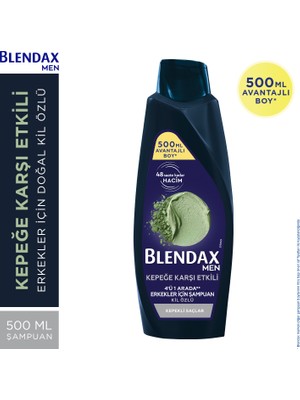 Blendax Erkekler İçin Kepeğe Karşı Etkili Kil Özlü Şampuan 500 ml Kepekli Saçlar İçin