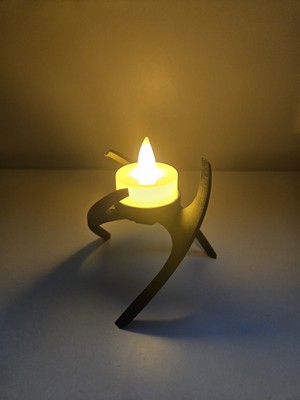 Ertuma Modern Dekoratif Tealight Işıklı Mum (Siyah)