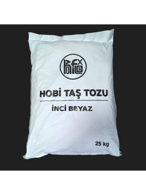 Hobiflex Taş Tozu Hobi Harcı Seramik Tozu Heykel Mumluk Saksı Yapımı Ultra Sert Mukavemet Inci Beyazı 25 kg