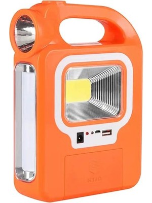 Powermaster HB-6399A Cob Ledli Solarlı 3 Kademeli USB Çıkışlı Şarjlı Işıldak Fener