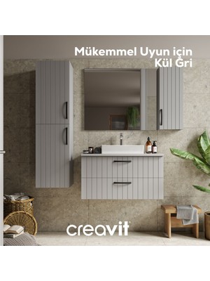 Creavit D10 Next Lavabo Dolabı Iki Çekmeceli 100 cm Lake Kapak