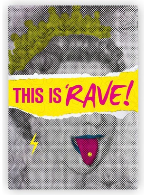 Zinbooz Kraliçe Elizabeth This Is Rave! Pop Art Ahşap Poster 20X29  cm