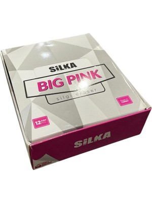 Silka Big Pink Dev Silgi 12 'li ( 1 Paket )  Made In Türkiye