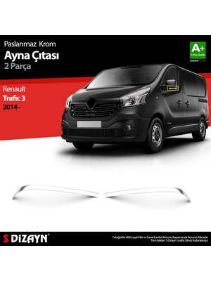 S-Dizayn Renault Trafic Krom Ayna Çıtası 2 Prç. 2014-2020