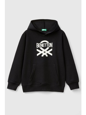 Erkek Çocuk Kapüşonlu Sweatshirt - Siyah