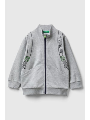 Erkek Çocuk Sweatshirt - Gri Melanj