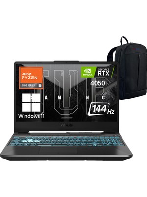 Asus Tuf Gaming A15 FA506NF-HN049W Ryzen 5 7535HS 8gb 512GB SSD RTX2050 15.6" Fhd 144Hz WIN11 Dizüstü Bilgisayar - Webzone Çanta WZ01