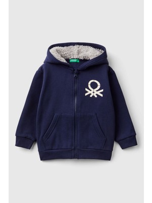 Erkek Bebek Kapüşonlu Sweatshirt - Lacivert