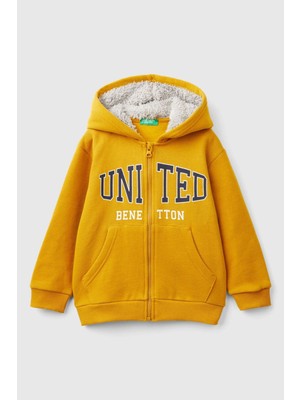 Erkek Bebek Kapüşonlu Sweatshirt - Hardal