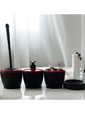 Up Home 4'lü Banyo Seti Sıvı Sabunluk-Diş Fırçalık-Tuvalet Fırçası-Katı Sabunluk