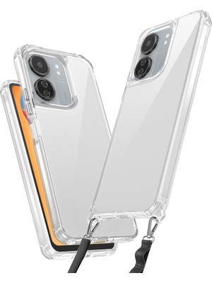 Kupa Xiaomi Redmi 13C Kılıf Airbag Kenar Darbe Emici Şeffaf Ultra Korumalı Askı Aparatlı Kapak