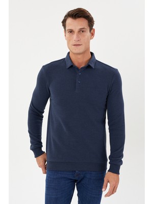 Tony Montana Tony Classics Kadife Selanik Polo Yaka Sweatshirt- KS-1491