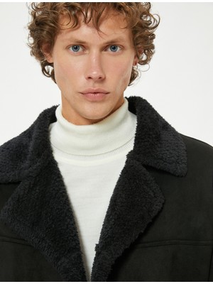 Koton Slim Fit Mont Süet Görünümlü Içi Peluşlu Düğmeli