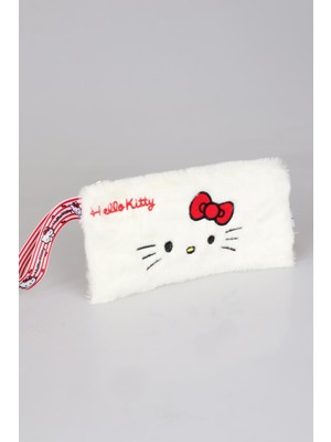DEKOMUS İLE YENİ SEZON LİSANSLI HELLO KITTY BASIC PELUŞ EL ÇANTASI/MAKYAJ ÇANTASI/KALEM ÇANTASI