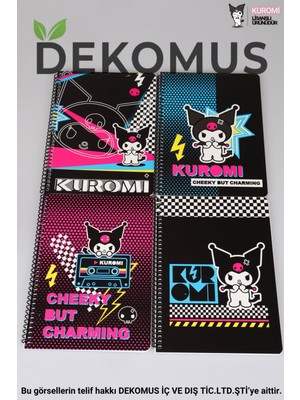 DEKOMUS İLE YENİ SEZON LİSANSLI KUROMI "TEKLİ" SPIRALLI SERT KAPAK A5 NOT DEFTERİ 80 YAPRAK
