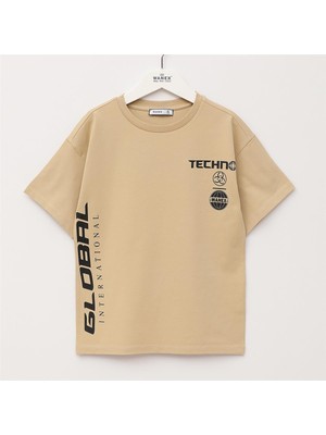 Erkek Çocuk Kısa Kol Tişört - 16927 - Bej