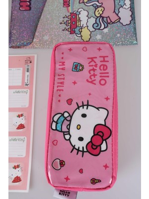 Hello Kitty Dekomus Ile Yeni Sezon Lisanslı Hello Kıtty 16 Parça Kırtasiye Seti Kalem Çantası,3d Silgi,not Defteri,silgi Tepeli Geçmeli Kurşun Kalem,uçlu Kalem,kalemtraş ve Roket Silgi Seti