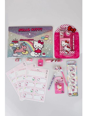 Hello Kitty Dekomus Ile Yeni Sezon Lisanslı Hello Kıtty 20 Parça Kırtasiye Seti 3D Silginot Defteri,silgi Tepeli Geçmeli Kurşun Kalem,uçlu Kalem,kalemtraş ve Roket Silgi Seti