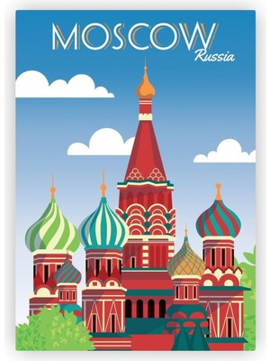 Zinbooz Moskova Rusya Moscow Russia Ahşap Poster 20X29  cm