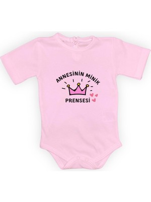 Mnk Baby & Kids Annesinin Minik Prensesi Kısa Kol Çıtçıtlı Badi MNK0613