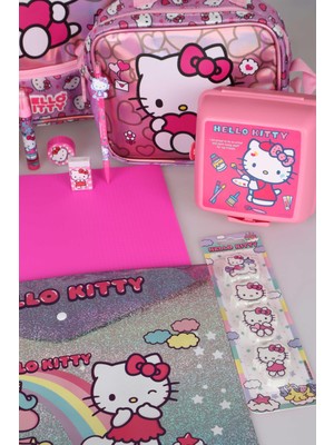 Hello Kitty Yeni Sezon Lisanslı Hello Kıtty Anaokul,beslenme ve Kalem Çantası Ile Beslenme Kabı,matara Kırtasiye Okul Seti