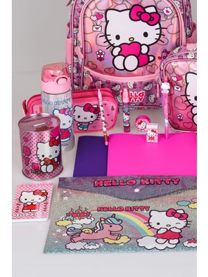 Hello Kitty Yeni Sezon Lisanslı Hello Kıtty Ilkokul,beslenme ve Kalem Çantası Ile Beslenme Kabı,matara Kırtasiye Okul Seti