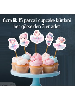 Hiras Dizayn 32 Parça Sevimli Balerin Dev Set Doğum Günü Süsü Banner Pasta Kürdanı Cupcake Süsü