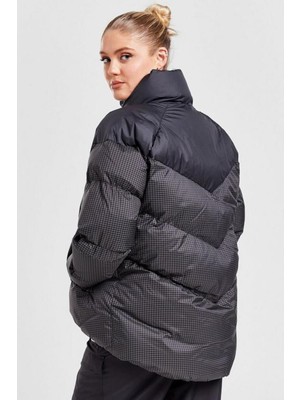 Nike Therma-Fit Windpuffer Grid Siyah Bol Kesim Kadın Spor Mont