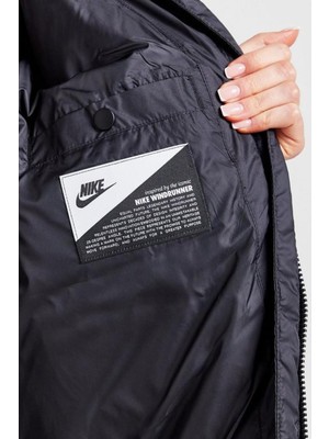 Nike Therma-Fit Windpuffer Grid Siyah Bol Kesim Kadın Spor Mont