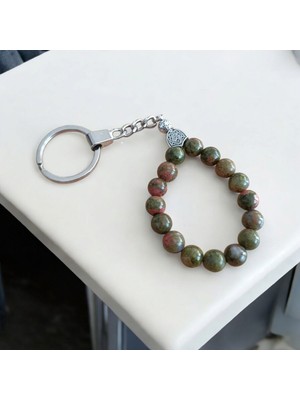 Mga Doğaltaş Unakit  Doğal Taş Anahtarlık Tesbih Anahtarlık - Doğal Taş Tesbih - Hediyelik Ürün - Sevgiliye Hediye