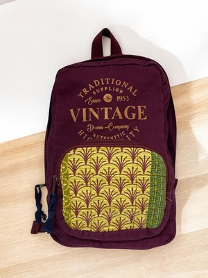 Old Cotton Cargo  Mini Vintage Disayn Sırt Günlük Gezi Çantası Winter Mubia 19 cm x 34 cm