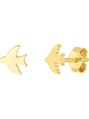 goldkupe 14 Ayar Altın Kuş Küpe 0,76 gr
